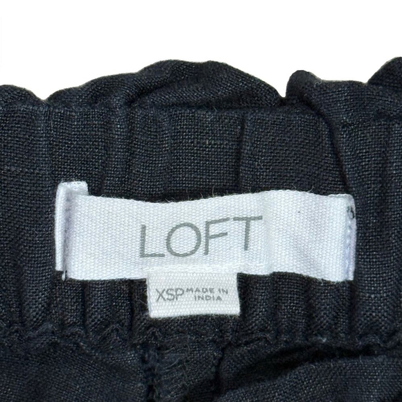 (NWOT) LOFT Linen Blend Pull-On Pants XSP | Black Petite Work Trousers XS Casual - Picture 4 of 5